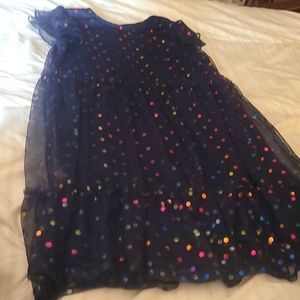 Holiday rainbow polka dot dress